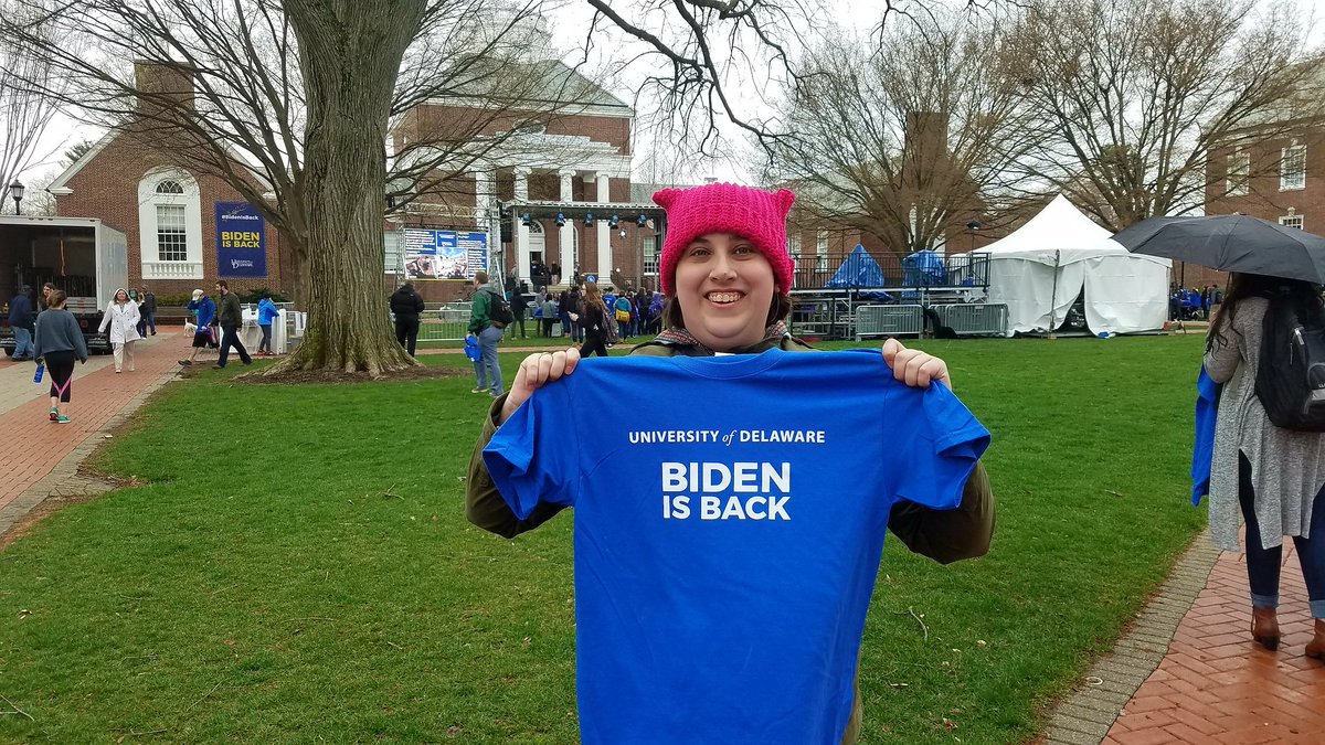 laurt87's tweet photo. As National Committeewoman for the Delaware Young Democrats...Welcome back Joe Biden #netde #BidenisBack https://t.co/14FxcaUB54