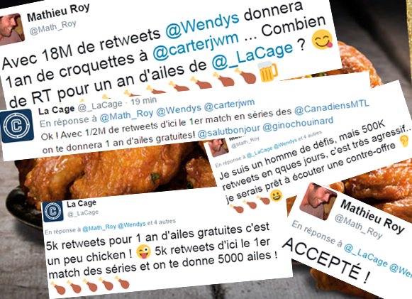5K retweets pour 5K ailes de <a href="/_LaCage/">La Cage</a>  !!🍗🍗
Je vais avoir besoin d'aide... mais je vais partager mon butin
Retweetez cette photo
#defiCage