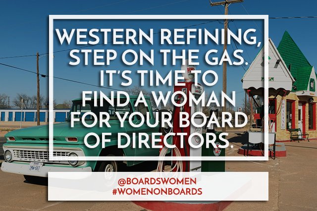 BoardsWomen's tweet photo. $WNR @westernrefining #westernrefining, is it time to find #women for your board? #womenonboards https://t.co/1thf9PduaI