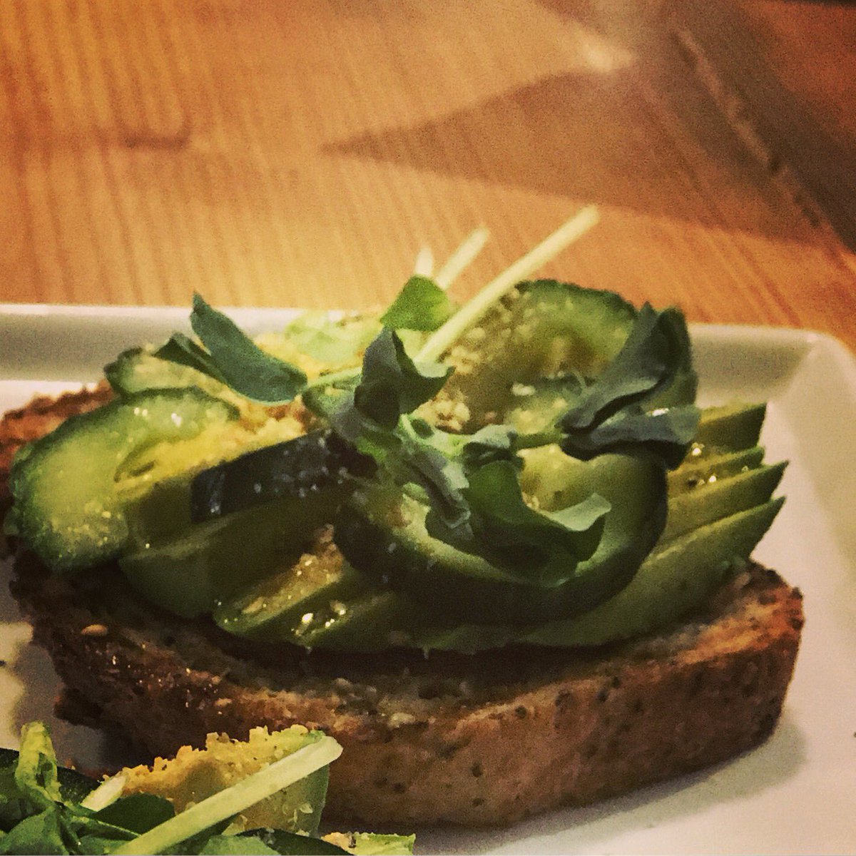 It's an Avo Toast kind of day- pickled cucumbers, toasted sesame salt and sprouts <a href="/KoffieVancouver/">Koffie</a>. Good morning! #Breakfast #Avocado