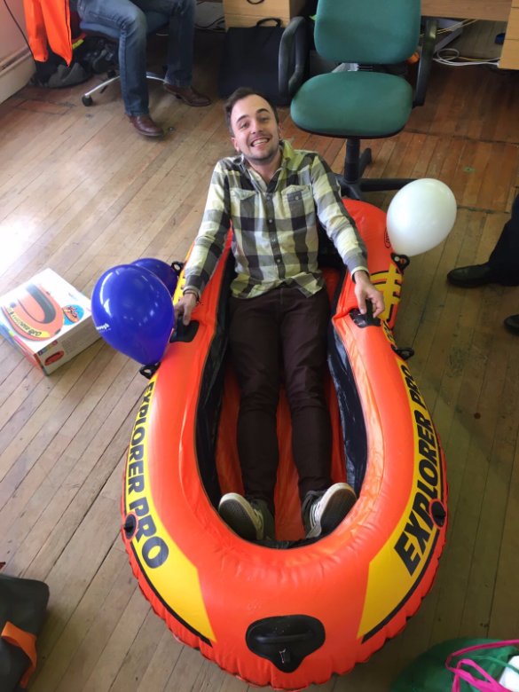 eLearn_Loucoll's tweet photo. Today we said goodbye to @RickySnodgrass who is off to @BritishCanoeing (hence the boat). Good luck Ricky!!! https://t.co/Lfe9pPSL7H