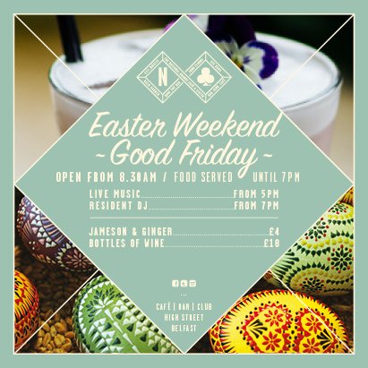 EASTER WEEKEND at The National. Good Friday will be just as big but finishing off a little earlier that's all! Live acts &amp; DJs from 5pm!