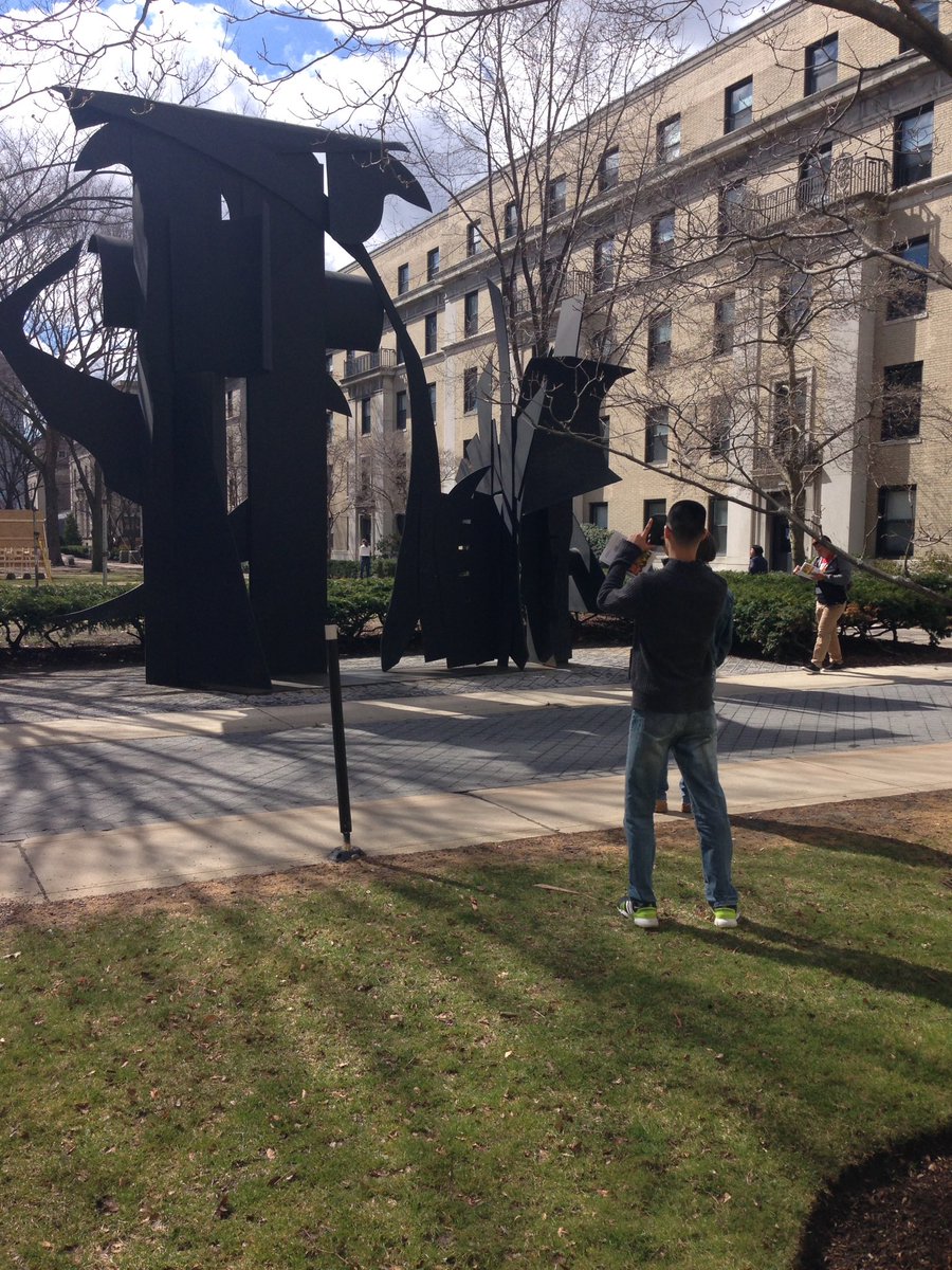 DrDawnMIT's tweet photo. Prefrosh take pictures of Transparent Horizons, how times have changed! ;-) #cpw2017 #eastcampusart #mit #mit2021 https://t.co/EkuWdtRTmv