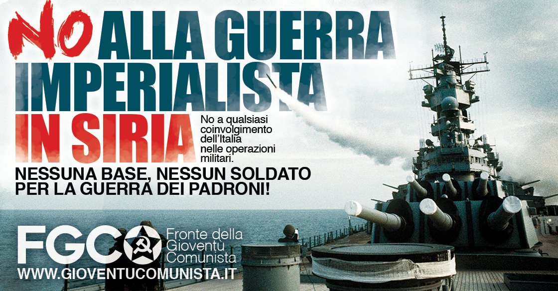 fgc_nazionale's tweet photo. FGC condanna l'attacco missilistico #USA in #Siria. No alla guerra imperialista, nessun coinvolgimento dell'Italia! https://t.co/ti2ub0habE https://t.co/JQ6mZNaMfq