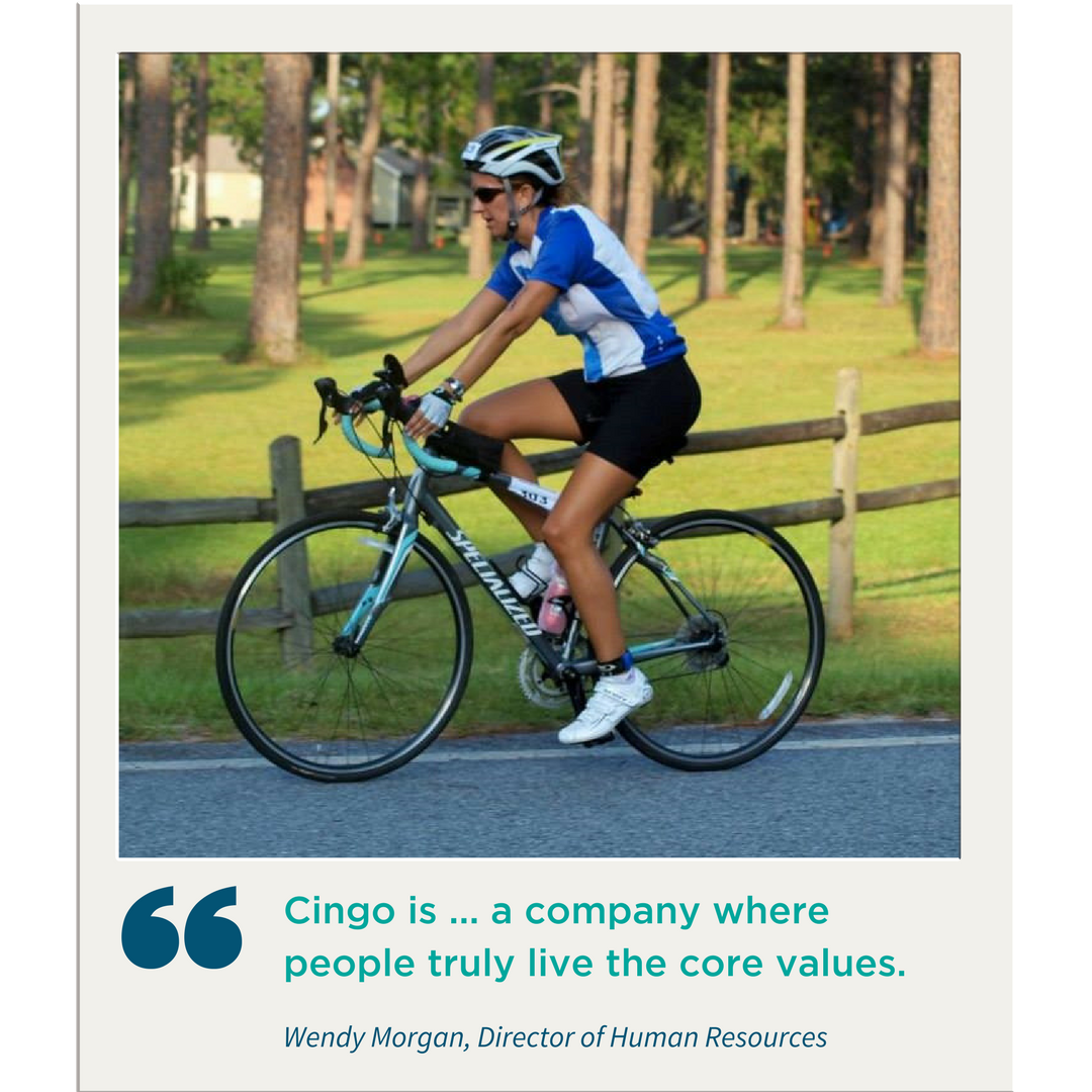 CingoHome's tweet photo. "Cingo is ... a company where people truly live the core values." #WeAreCingo #ThisIsCingo #happypeople #cycling #WaycrossGA https://t.co/gzE6B45UTJ