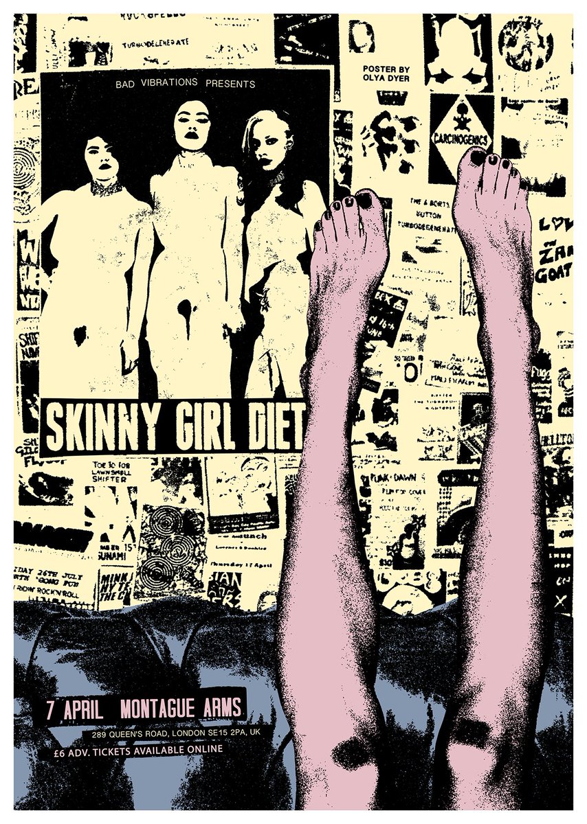 <a href="/skinnygirldiett/">Skinny Girl Diet</a> bring the noise to <a href="/Montague_Arms/">The Montague Arms</a> tonight. Tickets will be available on the door!