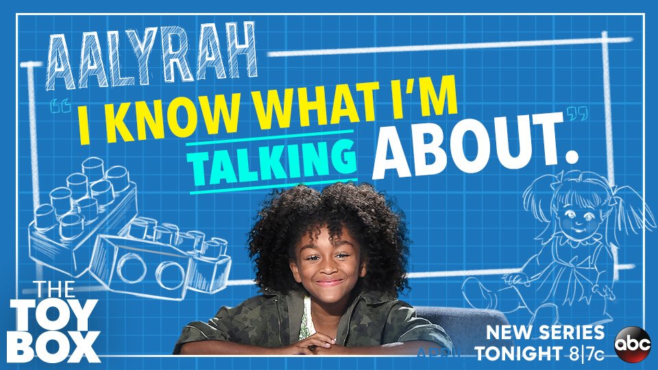 ABCUncleBuck's tweet photo. Aalyrah is a judge who knows what she’s talking about. Don’t miss her in the premiere of @TheToyBoxABC TONIGHT at 8|7c. https://t.co/2cZ7EMfSgs