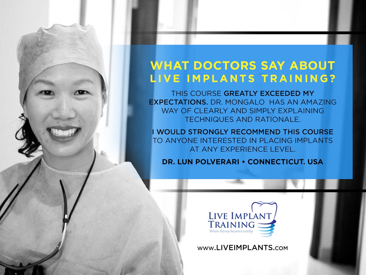 GreatMiamiUSA's tweet photo. What Doctors Say About LIVE IMPLANTS TRAINING?#Testimonials #DentalEducation #LiveImplants #DentalImplants #LIT #Dentists #CourseDental https://t.co/F9IYC7xvvX