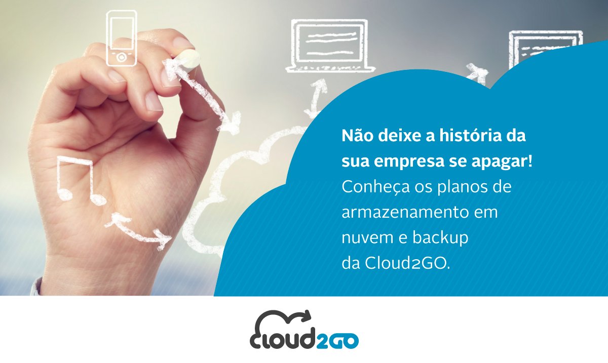 Proteja os dados da sua empresa! Conheça os planos de backup na nuvem da Cloud2Go: bit.ly/2aPaxHU