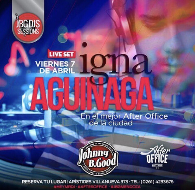 JBG_mza's tweet photo. Hoy @IgnacioAguinaga en el mejor after de la ciudad, te esperamos 🥃🍺🍹 https://t.co/vnmyURnEPR