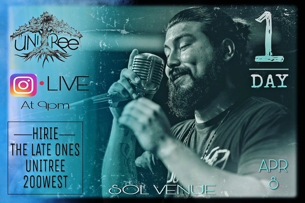 Unitree_CA's tweet photo. 1 DAY LEFT!✊ @solvenue w/ @hiriemusic @thel81z @200west APR 8TH🎶 Showtime: 8pm @ourcamerayourstory 📷 #unitree #hirie #200west #thelateones https://t.co/v8oXMAO9n3