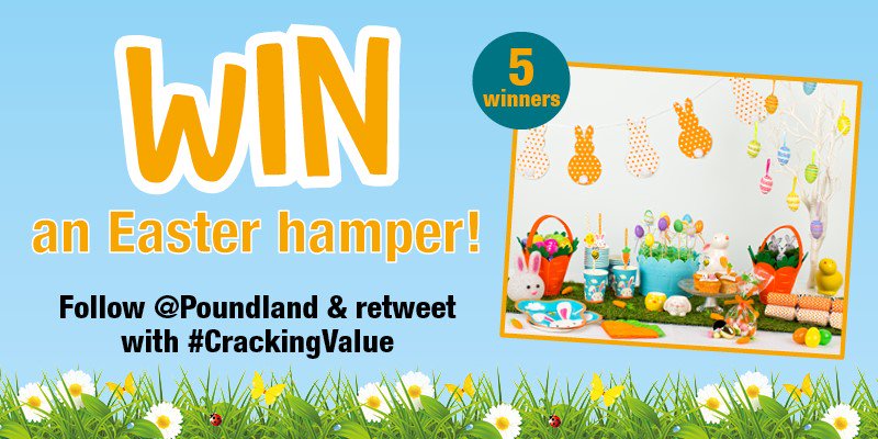 Poundland's tweet photo. #WIN Easter chocolate and party goodies! Follow @Poundland &amp; RT with #CrackingValue. There'll be 5 winners. T&amp;C: https://t.co/h4S9xqGppi https://t.co/9eGued4REk
