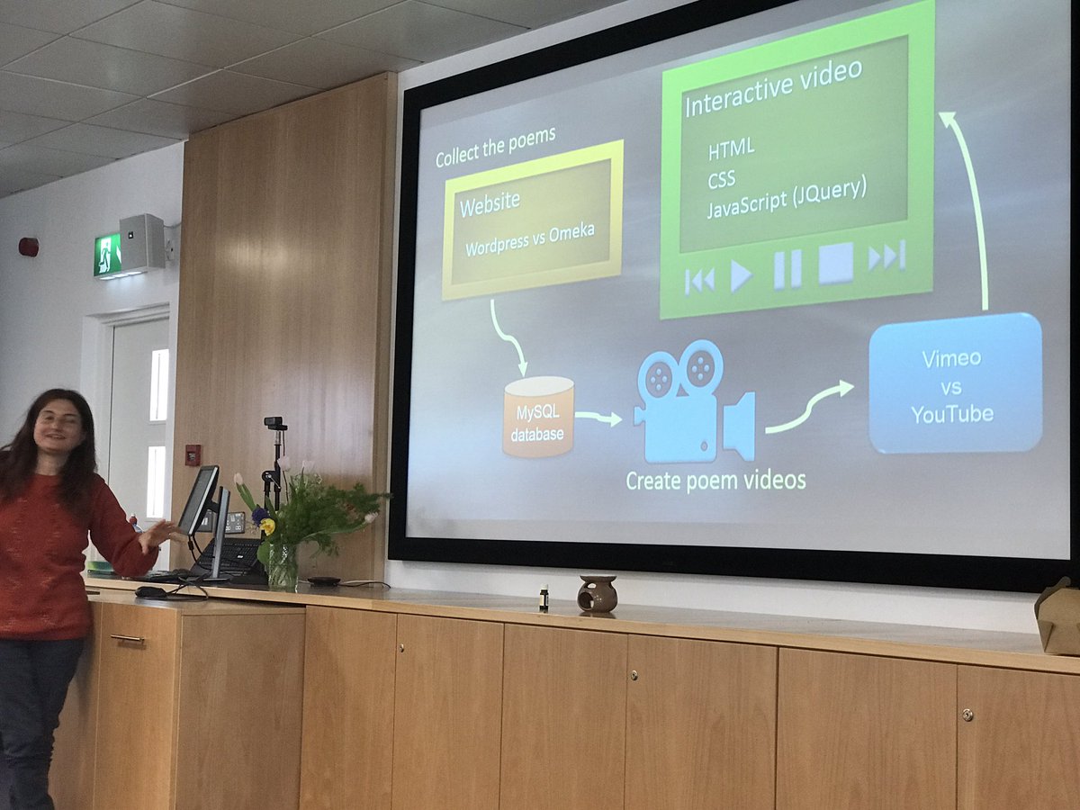 MannixDah's tweet photo. @lucia_dah building the technology to give female poets a voice with access for all abilities #uccdh @Digitopia2017 #Digitopia2017 https://t.co/HC30k4mNpq