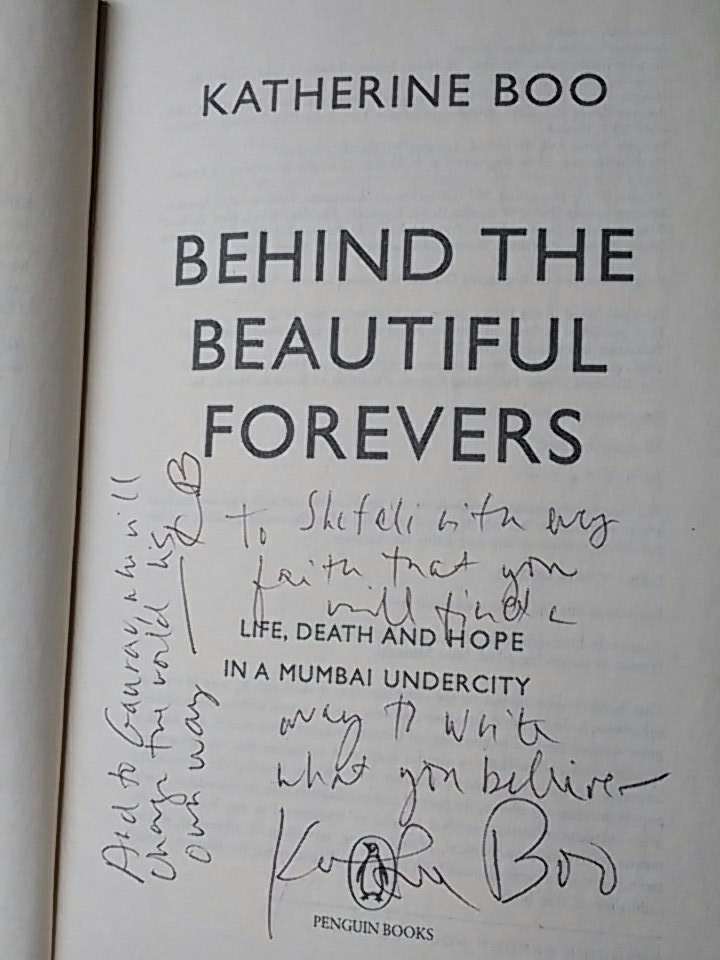 ShefaliPoojary's tweet photo. #Incarnations #Khilnani #Behindthebeautifulforevers #Boo Engaging Powerful works of art Met 2 of my literary heros in 1 day. #Dreamcometrue https://t.co/CEpvSzVHiq