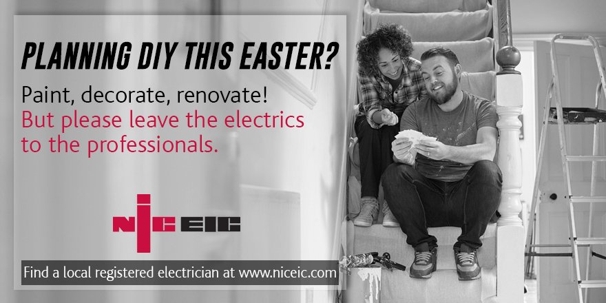 officialNICEIC's tweet photo. DIY errors cause serious electric shocks in UK homes! Don't risk it. Always use a registered electrician. Find here https://t.co/VmukzzkupF https://t.co/QvzKngoHUM