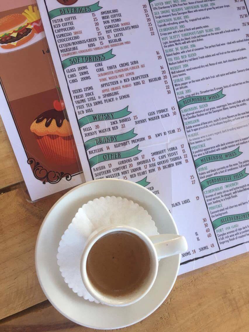 WeighLess_Jules's tweet photo. Lovely espresso @LetsEat2 while minding grandson at #childfriendly #relaxed #bistro in #Durbanville near #SignalGun https://t.co/eVI3Ak2Kuc