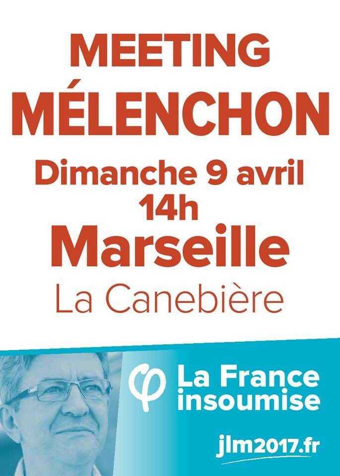 2017Gerald's tweet photo. Ça se passe dimanche 09 avril 2017: meeting de @JLMelenchon sur la canebière.
#JLM2017 https://t.co/uRGU4zKN4V