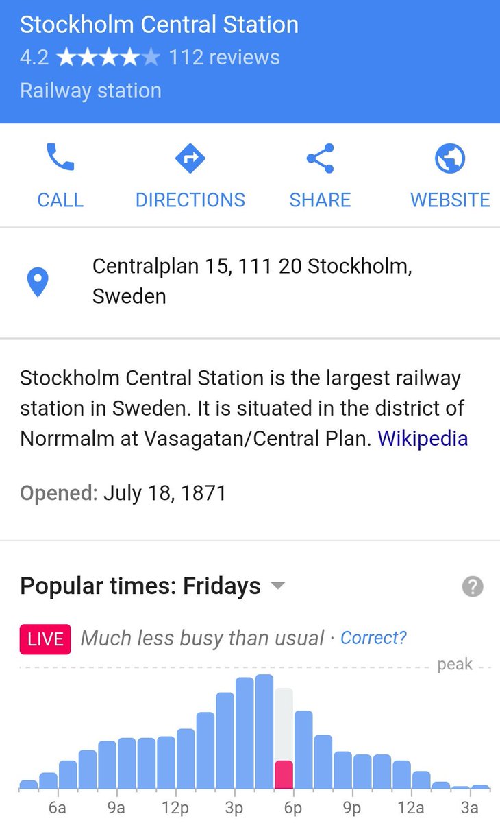 #Google's live #Stockholm station attendance... I guess they could know before anyone when such events happen.