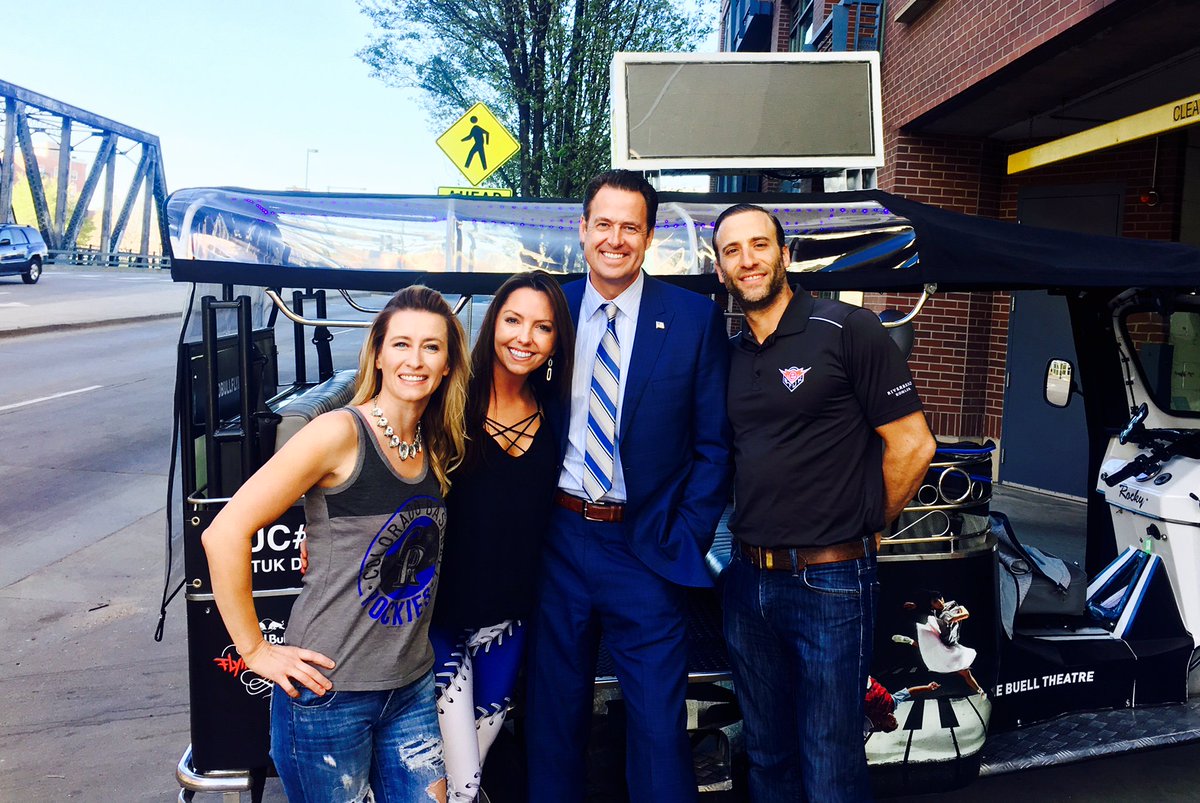 graphikcreative's tweet photo. Graphik Creative owner @kristywingfield getting picked up by @eTukDenver for a short ride with @jimsmallwood. https://t.co/89YxN4gq9Z