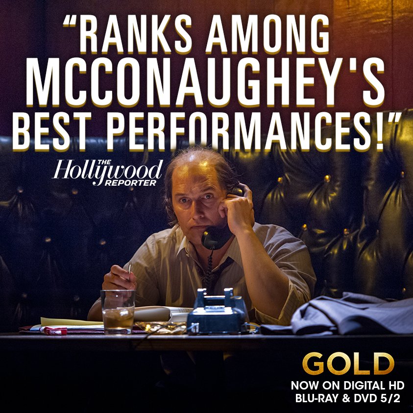 Don’t miss <a href="/McConaughey/">Matthew McConaughey</a>’s exhilarating lead performance in #GoldMovie. Now on Digital HD, on Blu-ray &amp; DVD 5/2. bit.ly/2o1BGj6