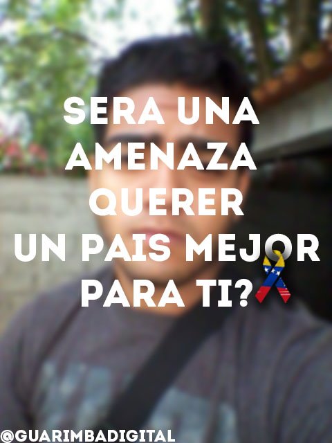 GuarimbaDigital's tweet photo. Quisiera que me respondieran el era una amenaza?
Una amenaza lucharía por ti si conocerte?
@hcapriles @la_patilla @ramonmuchacho https://t.co/xOtmFXxN3i