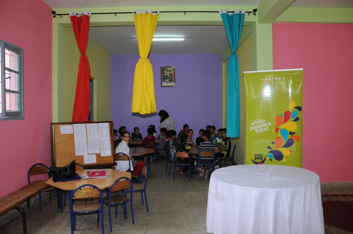 MDLZ's tweet photo. Lunch is served! #TeamMDLZ #Morocco renovated 10 canteens in rural schools to brighten up meal time for 2K+ kids! #Call4Wellbeing https://t.co/YBORdbQCR6