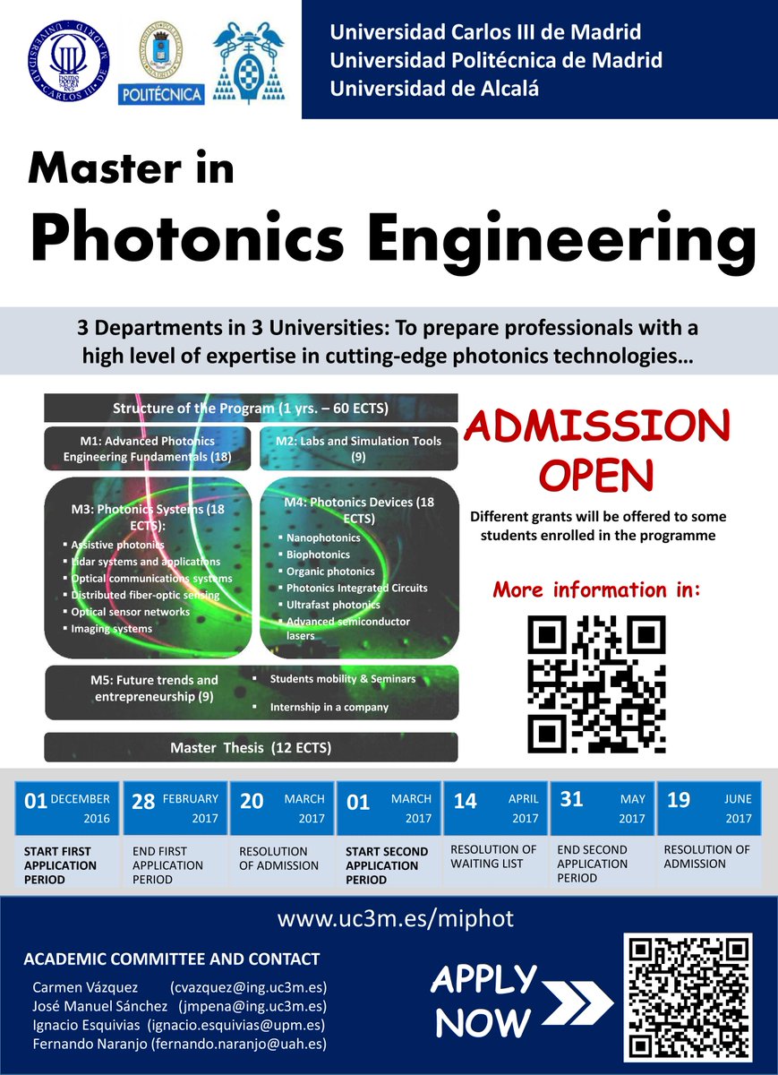 mtb_espana's tweet image. Máster en #PhotonicsEngineering. Organiza conjuntamente la @uc3m, @La_UPM y @UAHes bit.ly/1kLeOh4
