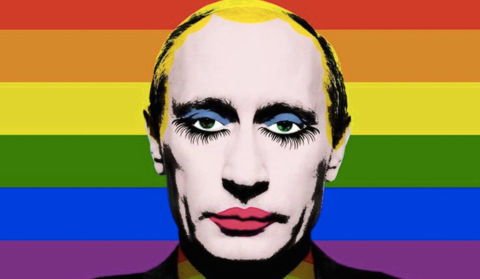 Russia has banned this image of Putin, made to protest his anti-LGBT brutality. Would be a shame if it spread all over the Internet.