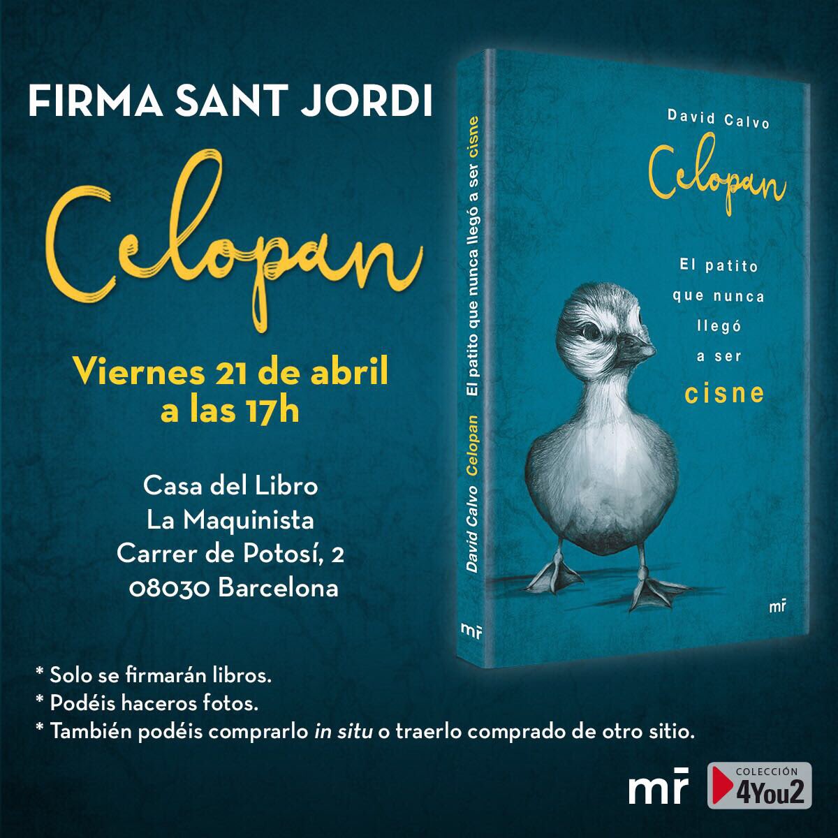 Celopan Ø¯Ø± ØªÙˆÛŒÛŒØªØ± Ya Es Oficial Firma De Libros Viernes 21 De Abril A Las 17h En La Casa Del Libro De La Maquinista Barcelona Os Espero Temasdehoy Https T Co Tvks0yfxuj