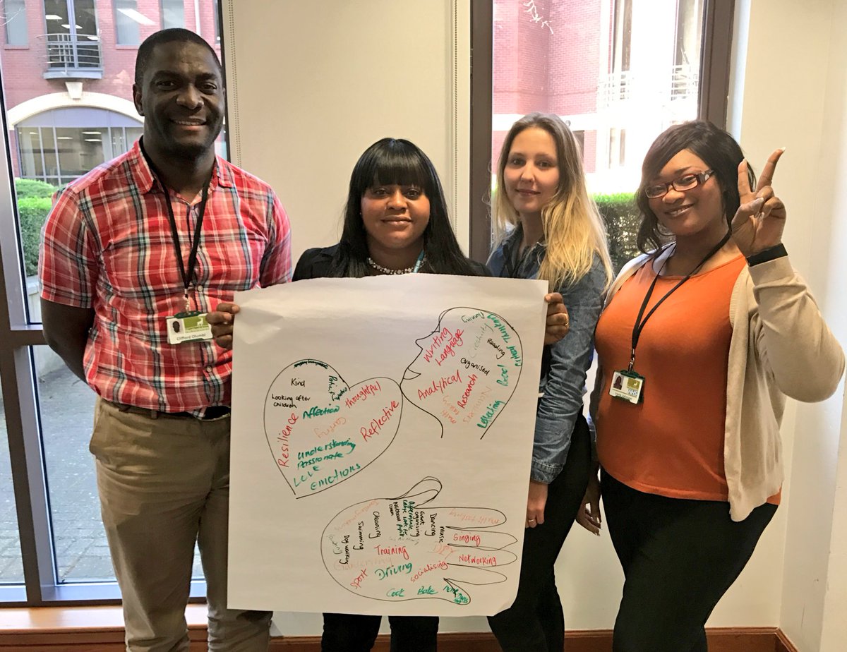 Mwharvey's tweet photo. Great day with Aprils ASYE cohort. Got through a lot of stuff but no need to talk about buying care #realSW. We did do an Asset Wall though! https://t.co/dduh0O73vI