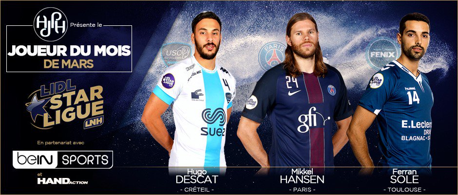 [#JDM] Découvrez vite les nominés pour l'élection du meilleur joueur du mois de mars 👉 lnh.fr/lidl-starligue…
