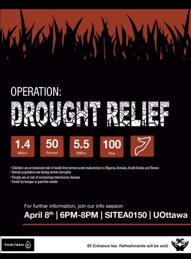 SY4Cottawa's tweet image. Operation: Drought Relief TOMORROW! #uO