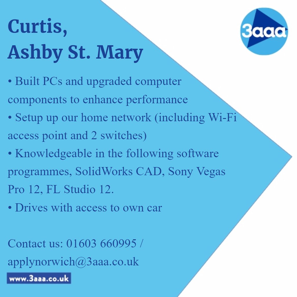 CC_BusinessDev's tweet photo. Great applicant looking for a #technician or #engineering #apprenticeship Does your business need an Apprentice? #Norwich #iam3aaa https://t.co/DHRHGsOjKl