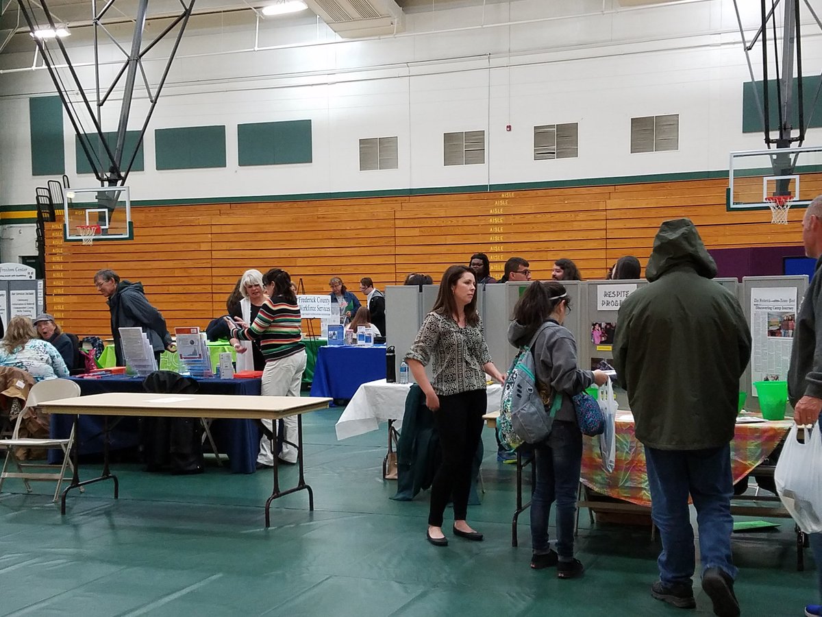 MichelleConcep3's tweet photo. What a wonderful exhibit at the FCPS Transition Fair.  The students and families are getting great information from local agencies! https://t.co/pf5uNCNEKG