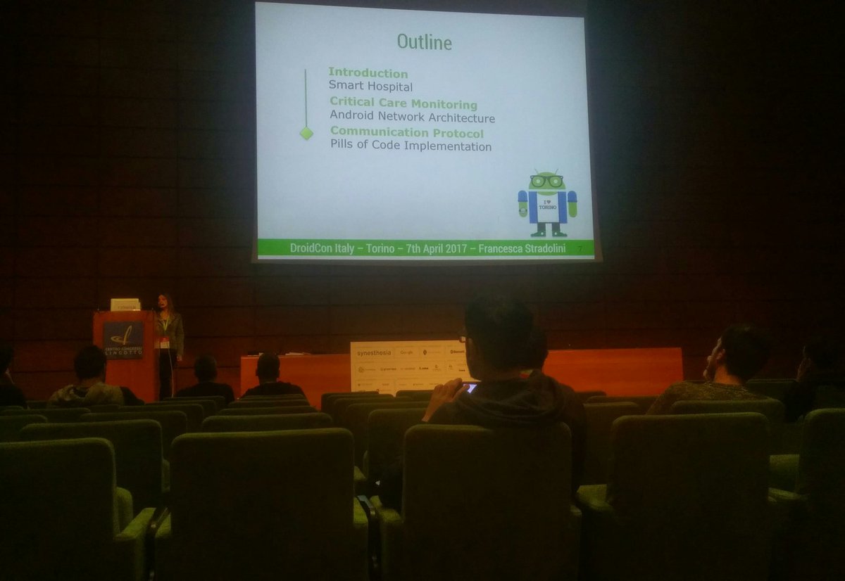 dega1999's tweet photo. @frastradoli and her responsability as a #develeper. #healthcare #android #smartwatches #doctors #DroidconIt https://t.co/6xyYTCp75E
