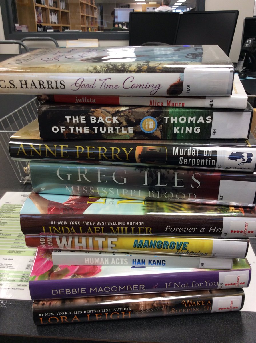 TaberLibrary's tweet image. Fresh new books for #FridayReads at #TaberPublicLibrary. We&apos;re open until 9 so come pick one out, #Taber!