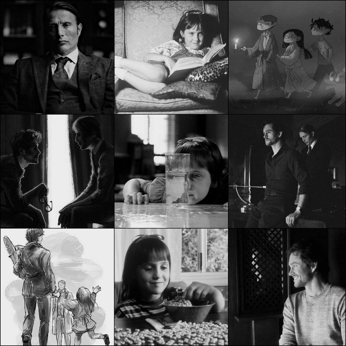 CunningMongoose's tweet photo. [#Hannigram #Murderfamily with  #WillGraham #HannibalLecter #tinyAbigail 💕❤️] https://t.co/aWf1pThhEd