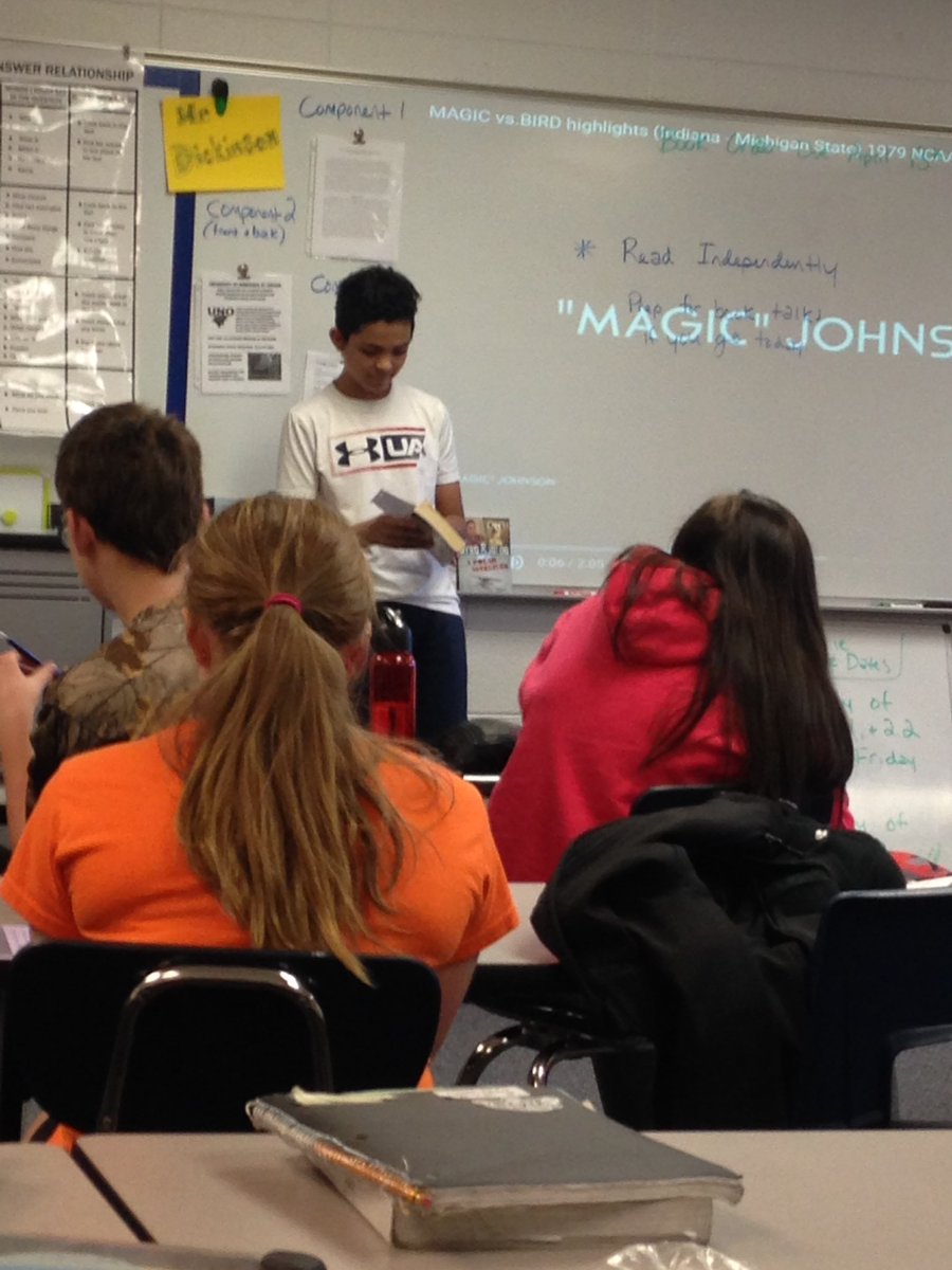 csawicki2's tweet image. Promoting independent reading in 7th LA w/book talks on student selected texts! @MrD_LC @LCMSPrincipal #theLCMSride #motivationtoread