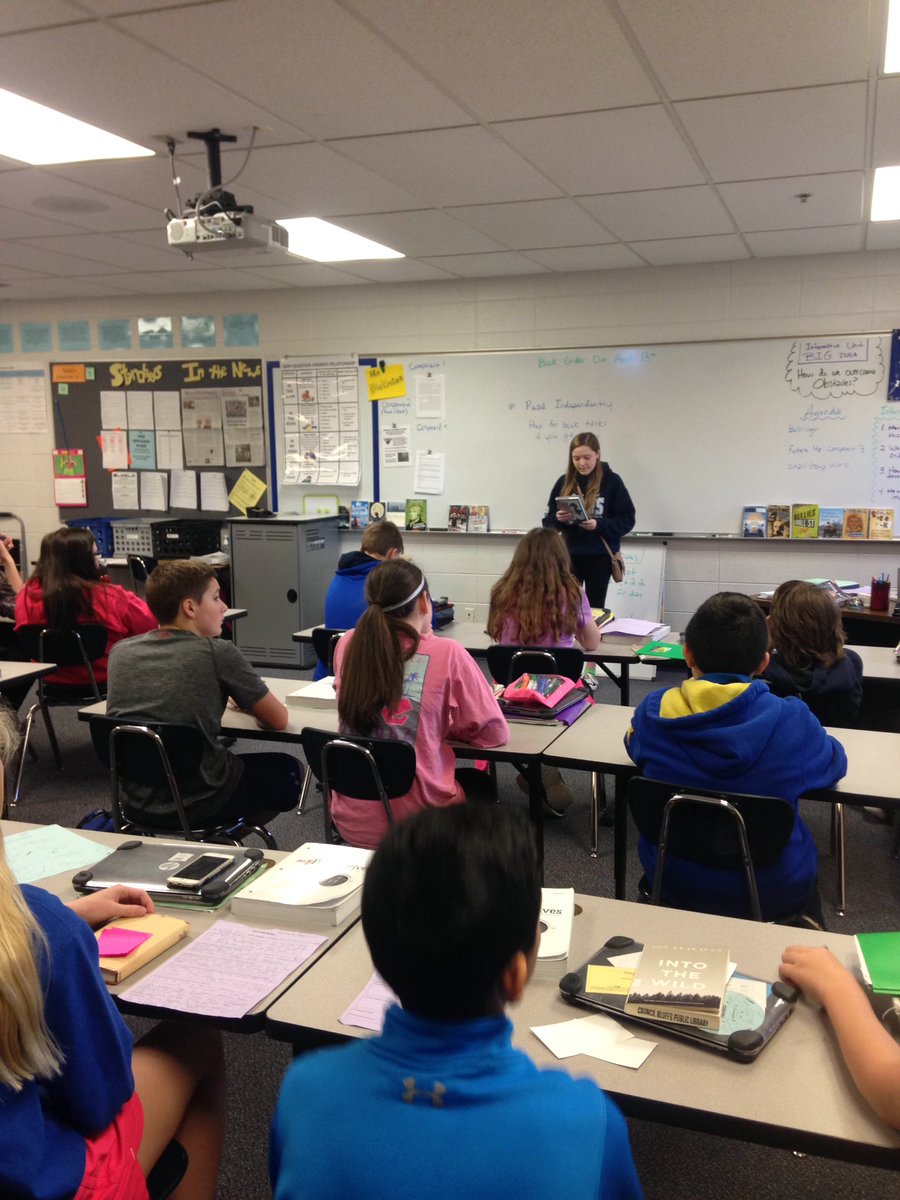 csawicki2's tweet image. Promoting independent reading in 7th LA w/book talks on student selected texts! @MrD_LC @LCMSPrincipal #theLCMSride #motivationtoread