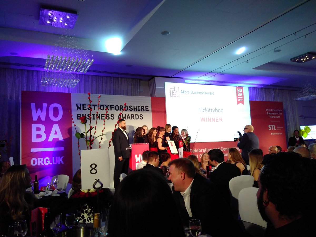 Cooperator1's tweet photo. Winner of the #woba2017 #Microbusiness award is #Chippingnorton based @tickittyboo https://t.co/TULKnKSA0X