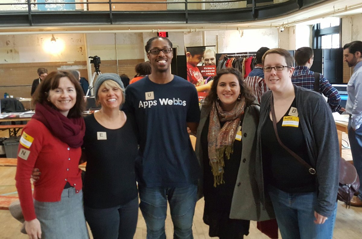 TheWestmoreland's tweet photo. Proud to be one of the challengers at @SteelCityCode! Here's some of our staff w/ app developer Nathaniel Andrews at #NextFest! #CodeFest17 https://t.co/mghwCWUzBs
