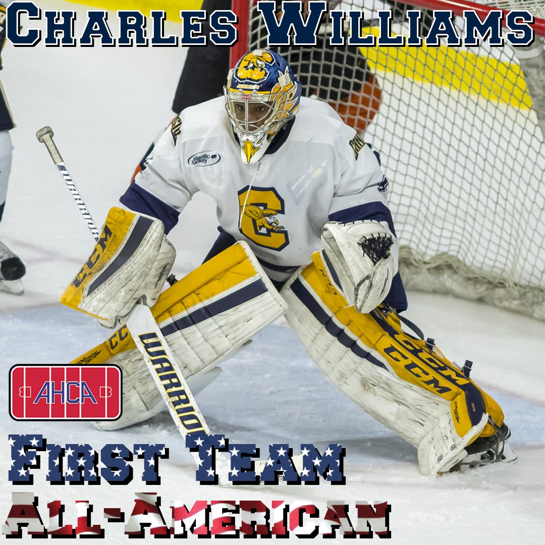 GriffsHockey's tweet photo. BREAKING: Charles Williams has been named a CCM/AHCA First Team All-American. Congratulations Charles! #Griffs https://t.co/19peAvPcoW