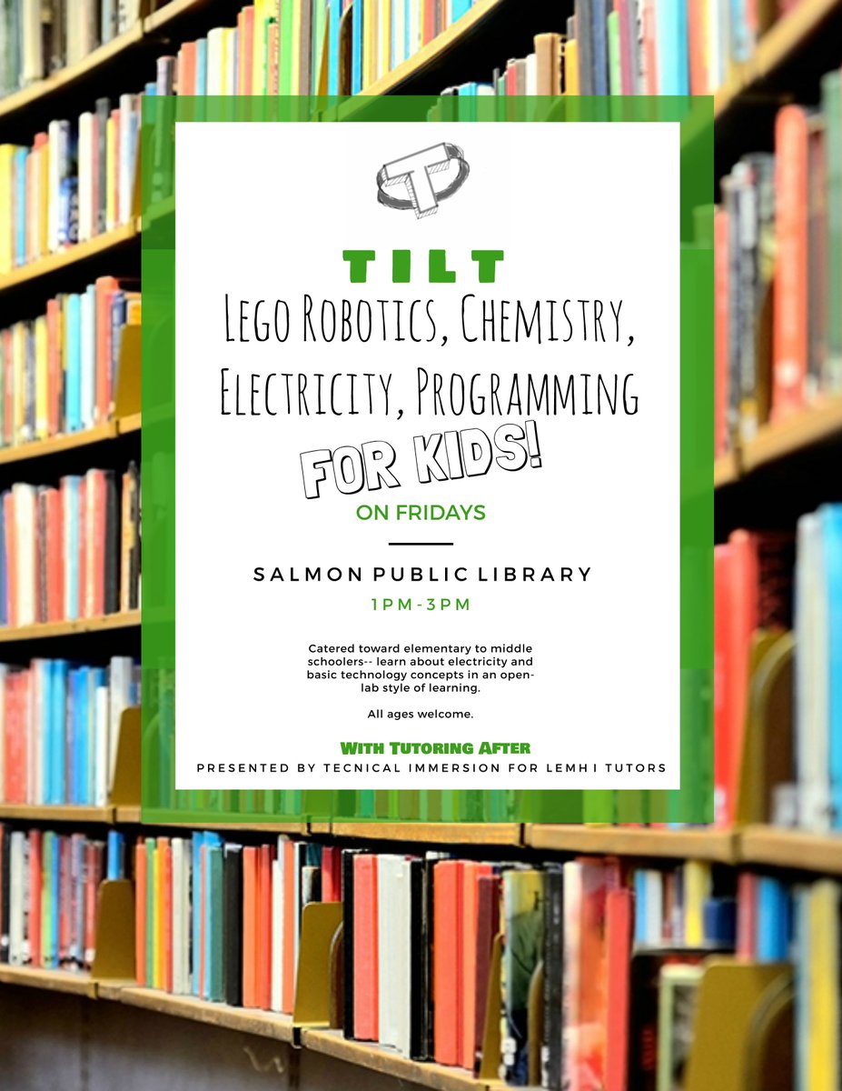 lemhitiltgroup's tweet photo. TILT is back after Spring Break! @SalmonPublicLib #maker #EdWare #STEMed #STEMIdaho For elementary and middle schoolers; all ages welcome! https://t.co/OTYhOGmrPK