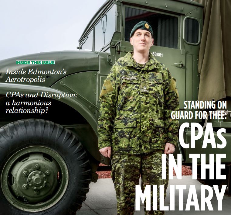CPA_AB's tweet photo. CPAs are leaders, strategists &amp; … soldiers in the military. Take a sneak peek at spring issue of Dividends magazine. https://t.co/AGpAlnLDuc https://t.co/FfVGBjv4b4
