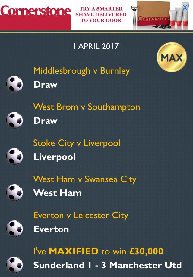 SimonSimonefc's tweet image. See my #EPL predictions for @uMAXitFootball. Predict FREE &amp;amp; WIN weekly prizes &amp;amp; real cash bit.ly/1Mk6WNW