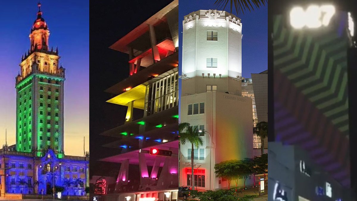 Rainbow tributes to Pulse shooting victims glow during #MiamiBeachGayPride2017 bit.ly/2ohFbEe https://t.co/KvZUbeecan