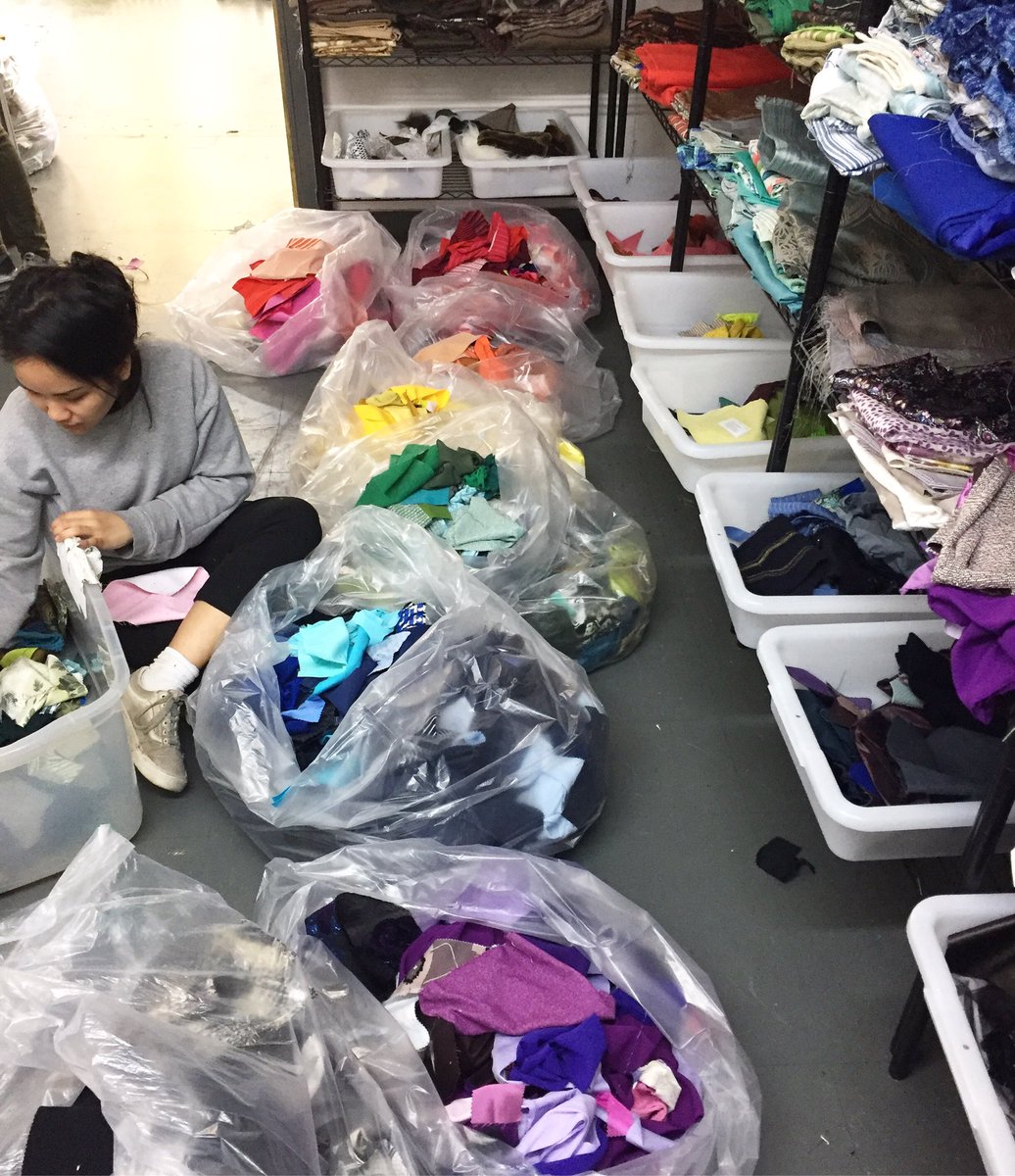 FAB_SCRAP's tweet photo. volunteers making ROY G BIV proud today 🌈 sorting for #scrappacks - stay tuned! https://t.co/nsGg1E6BRq