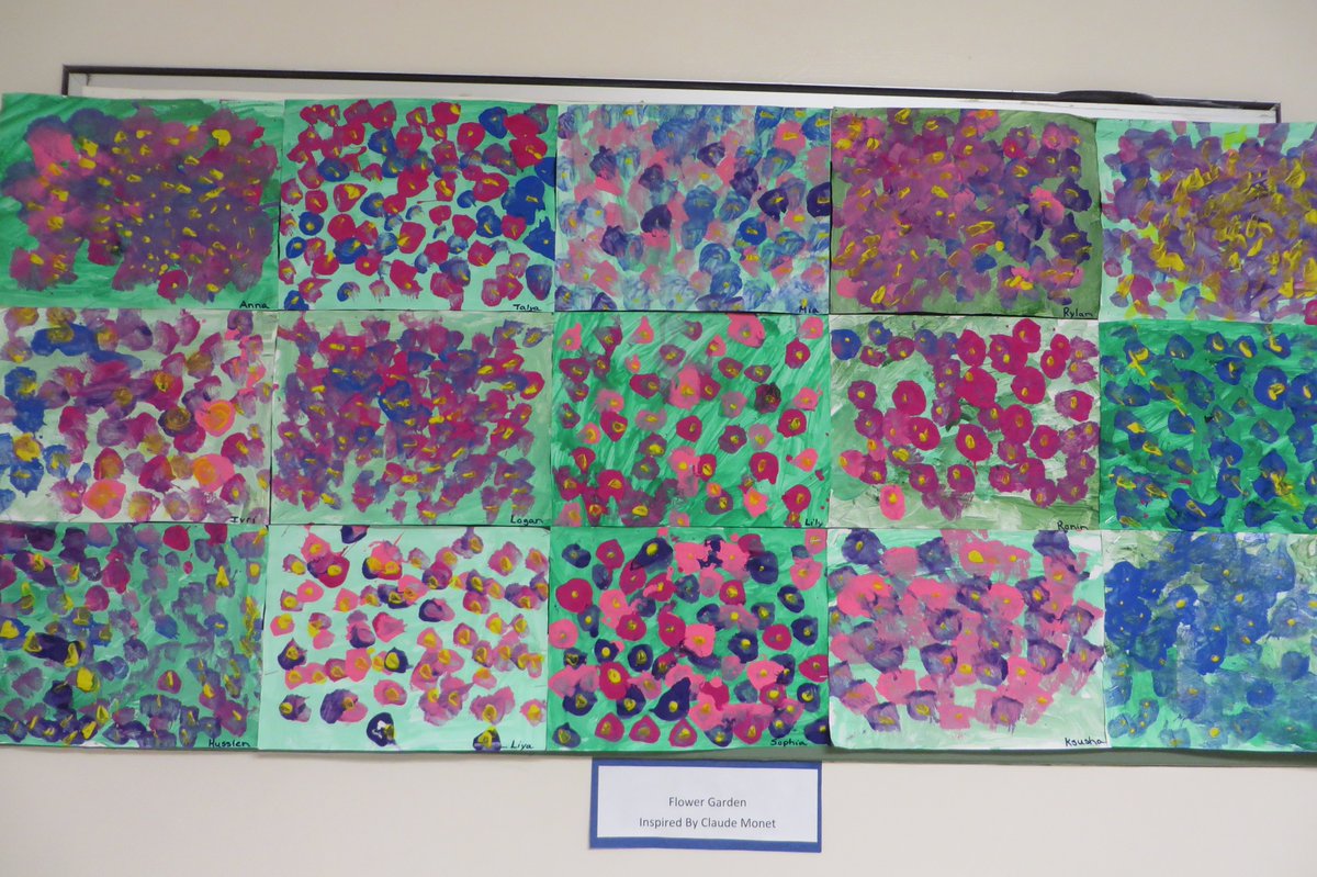 LmcfadyenM's tweet photo. Our Flower Garden. Inspired by Claude Monet  #kindergarten #jbmlearners https://t.co/8YxHwXlSw3