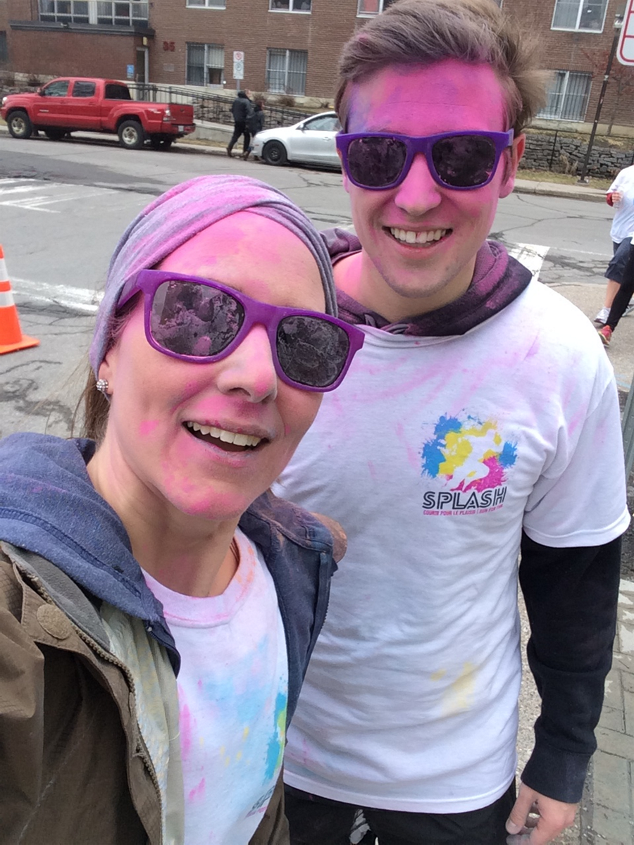 uoCoopCareers's tweet photo. A couple CO-OP and Careers team members adding a “Splash” of colour to a gloomy Friday! #uOttawa #SplashRun https://t.co/LuFhavOPk9
