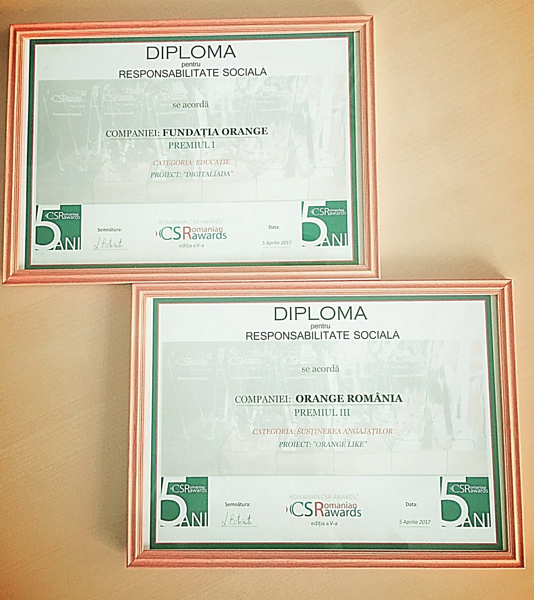 Liudmila_Climoc's tweet photo. Very proud of the team! Orange recognised for #Digitaliada and #OrangeLike programs @CSRmedia  Awards #DigitalEducation #EmployeeEngagement https://t.co/szfsMLuYBY